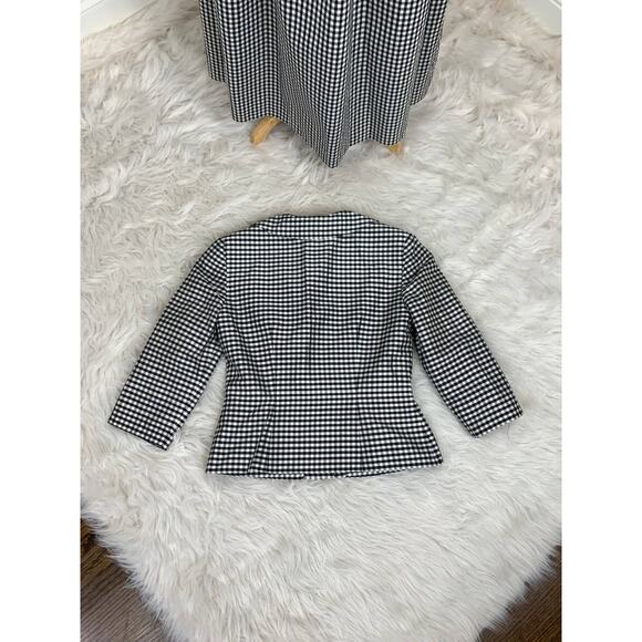 Vintage SILK Taffeta Gingham 2-Piece Jacket Skirt Special Occasion Preppy Modest - Picture 4 of 13